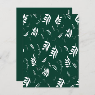 leaf pattern postcard