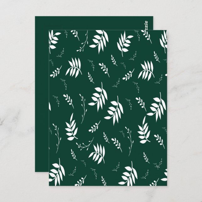 leaf pattern postcard (Front/Back)