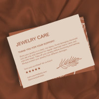 Leaf Pattern Product Jewellery Care Thank You Card