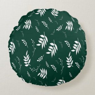 leaf pattern round pillow