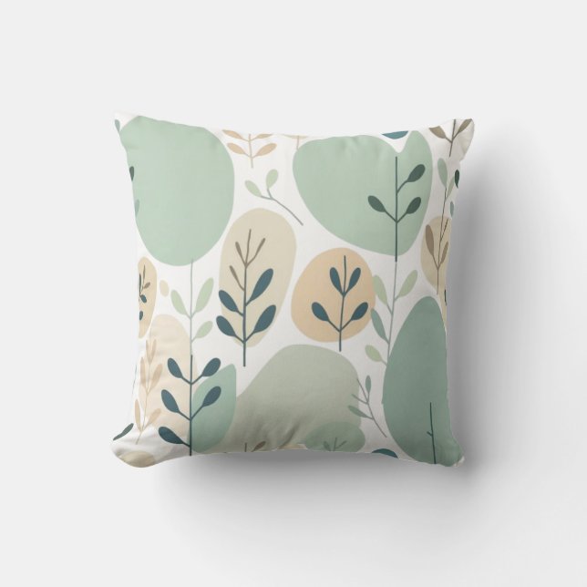 Leaf Pattern Throw Pillow (Front)