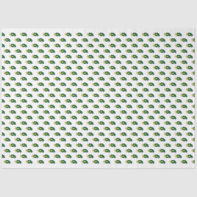 Leaf Pattern Tissue Paper Green Yellow Gift Wrap (Front)
