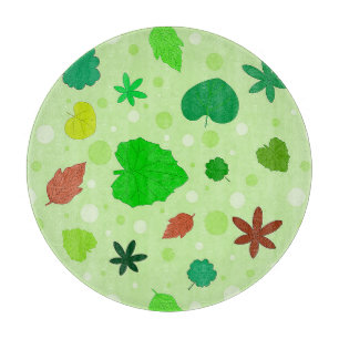 Leaf Pattern with Various Shapes and Colours Cutting Board