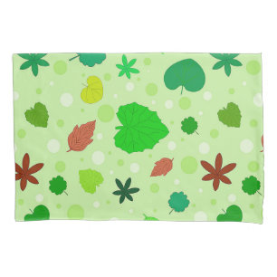 Leaf Pattern with Various Shapes and Colours Pillowcase