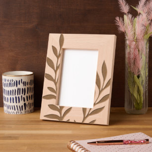 Leaf Pattern Wooden Picture Frame Nature Boho