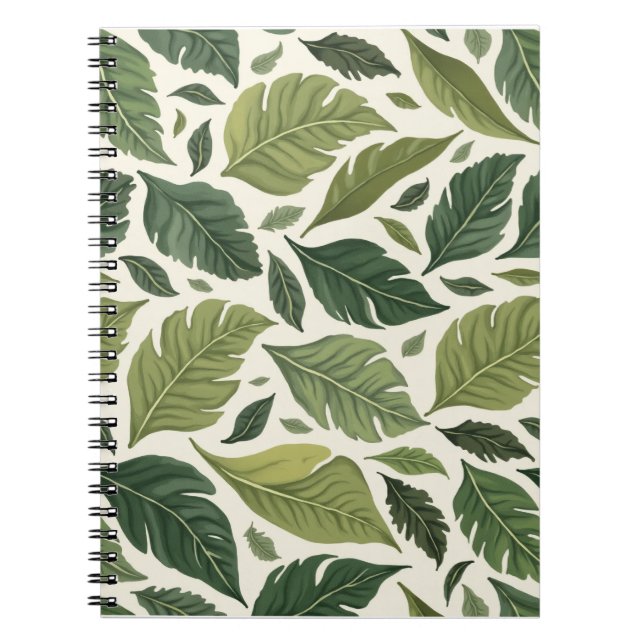 leaf-patterned notes notebook (Front)