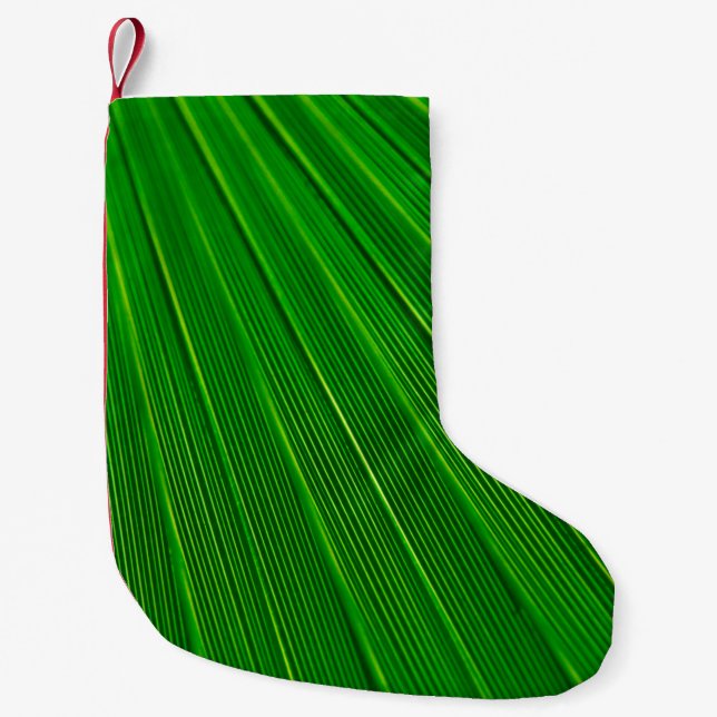 Leaf plant background palm green small christmas stocking (Front)