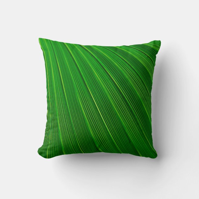 Leaf plant background palm green throw pillow (Front)