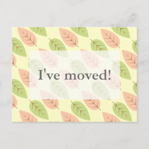 Leaf print moving postcards autumn leaves design