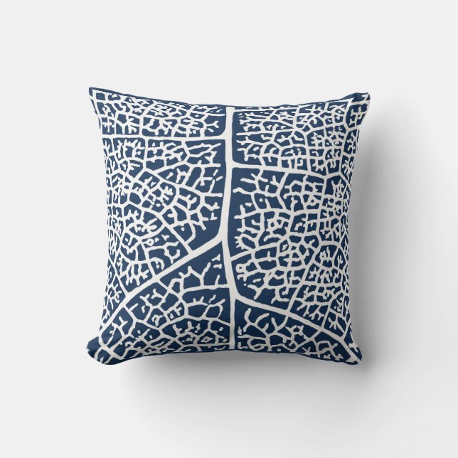 Leaf Print Throw Pillow (Front)