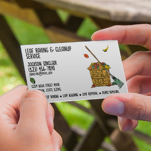 Leaf Raking and Cleanup Business Card