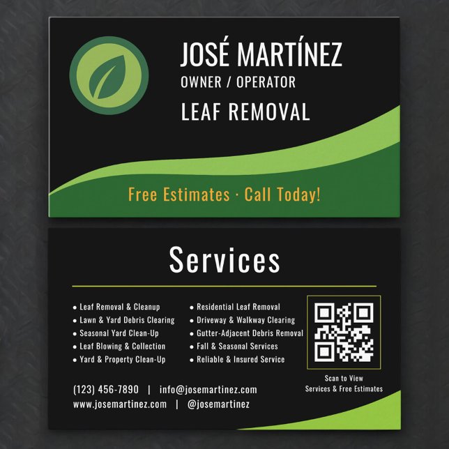 Leaf Removal QR Code Business Card (Creator Uploaded)