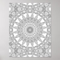 Leaf Ring Mosaic Colouring Page Pattern Design