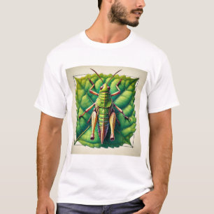 Leaf Rolling Grasshopper 170724IREF201 - Watercolo T-Shirt
