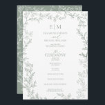 Leaf Sage Green Elegant Monogram Wedding Program<br><div class="desc">We're loving this trendy, Leaf Sage Green Elegant Monogram wedding ceremony program hand fan! Simple, elegant, and oh-so-pretty, it features a hand drawn a modern wedding monogram. It is personalized in elegant typography, and accented with hand-lettered calligraphy. Finally, it is trimmed ina hand drawn leaf frame. To make advanced changes,...</div>