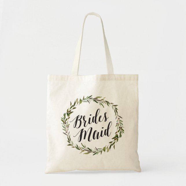 Leaf Script Tote | Bridesmaid Bag (Front)