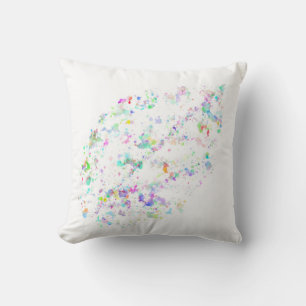 Leaf shaped water colour paint splatter throw pillow