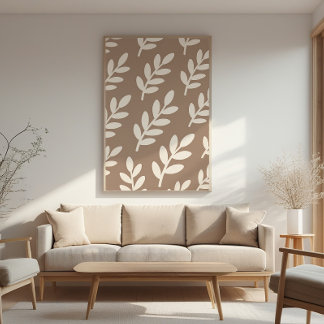 Leaf Silhouette Pattern – Zen Minimal Wall Art