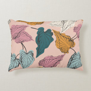 Leaf skeleton seamless pattern,background with cal accent pillow