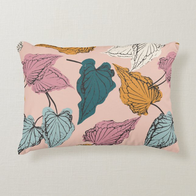 Leaf skeleton seamless pattern,background with cal accent pillow (Front)