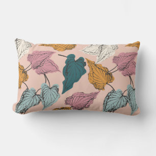 Leaf skeleton seamless pattern,background with cal lumbar pillow