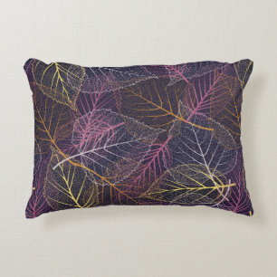 Leaf skeleton seamless pattern,background with col accent pillow
