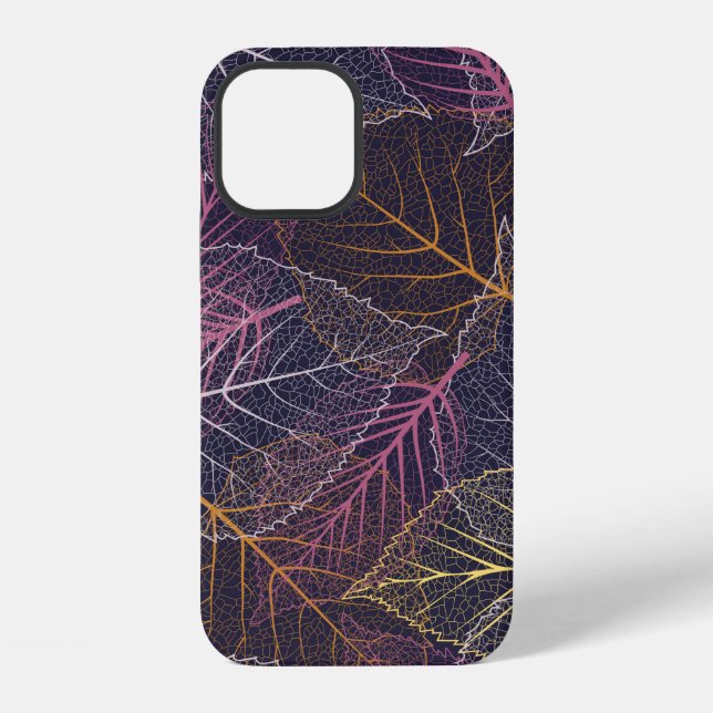 Leaf skeleton seamless pattern,background with col iPhone case (Back)
