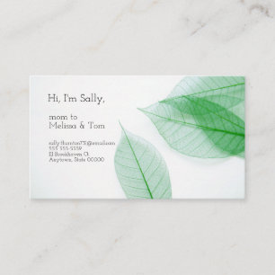 Leaf skeletons on white business card