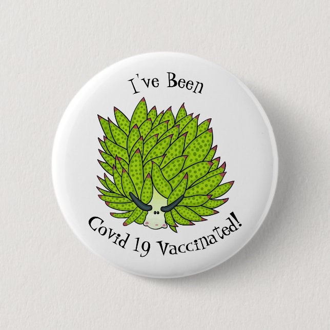 Leaf slug cartoon illustration 2 inch round button (Front)