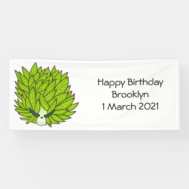 Leaf slug cartoon illustration banner (Horizontal)