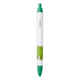 Leaf slug cartoon illustration black ink pen