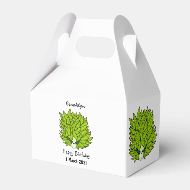 Leaf slug cartoon illustration  favor box (Front Side)