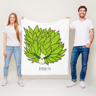 Leaf slug cartoon illustration fleece blanket