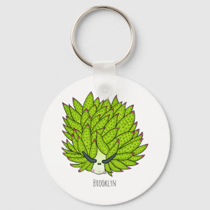 Leaf slug cartoon illustration keychain