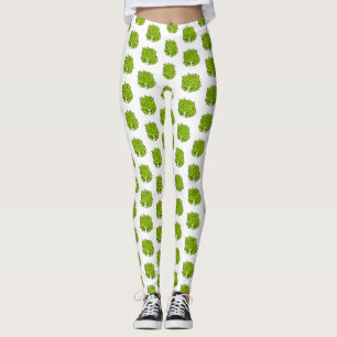 Leaf slug cartoon illustration leggings