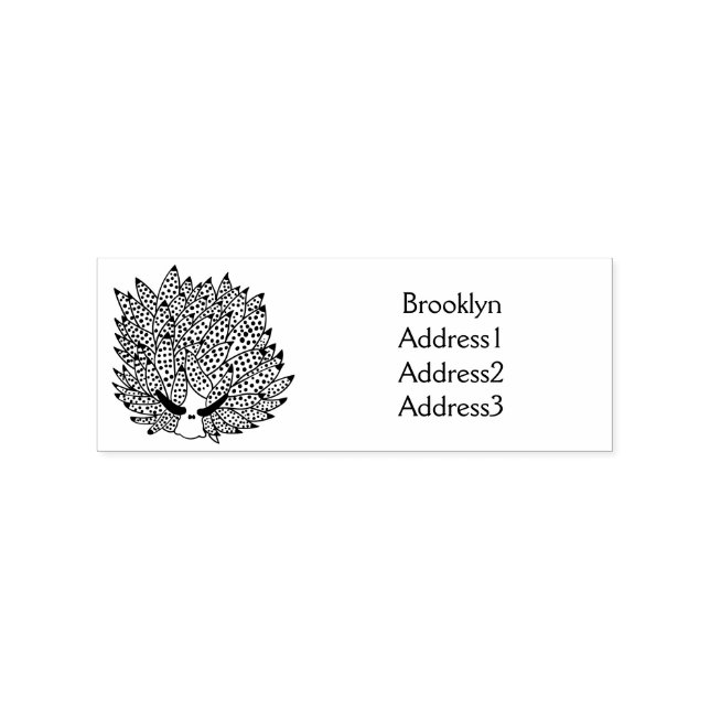 Leaf slug cartoon illustration rubber stamp (Imprint)
