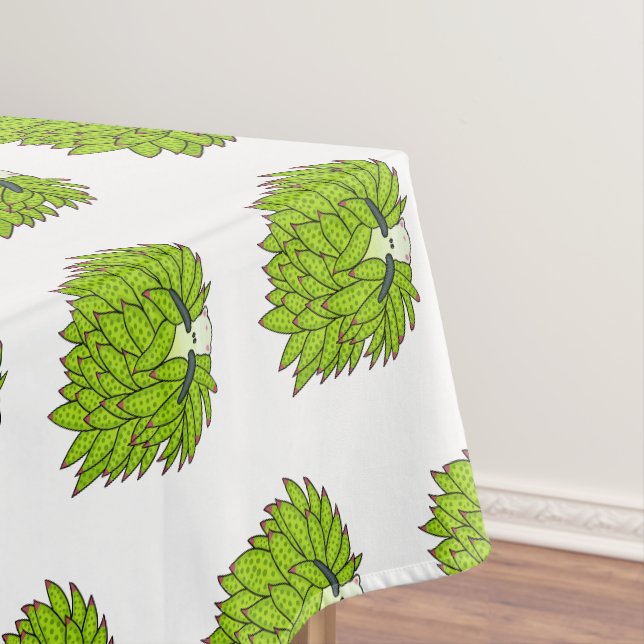 Leaf slug cartoon illustration tablecloth (In Situ)