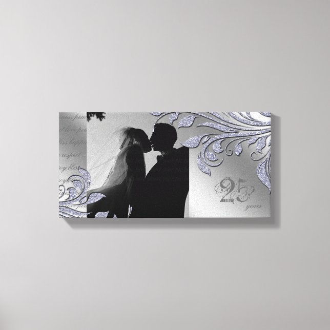 Leaf Sparkle Print Anniversary Silver Leaves (Front)