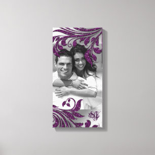 Leaf Sparkle Wedding Print Purple Leaves Vertical