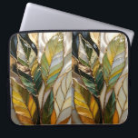 Leaf Stained Glass Laptop Sleeve Nature Case<br><div class="desc">Elegant laptop sleeve featuring a stained glass inspired leaf design with rich gold outlines and natural tones. The refined botanical pattern creates a modern, artistic look while protecting your laptop for everyday use. ✨ Stained glass leaf design ✨ Gold outline detailing ✨ Nature-inspired aesthetic ✨ Perfect for work, school, or...</div>