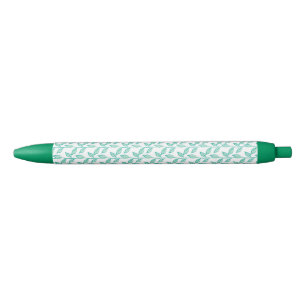 leaf stems intertwining into a pattern black ink pen