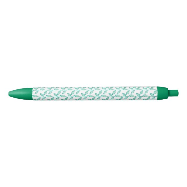 leaf stems intertwining into a pattern black ink pen (Front)