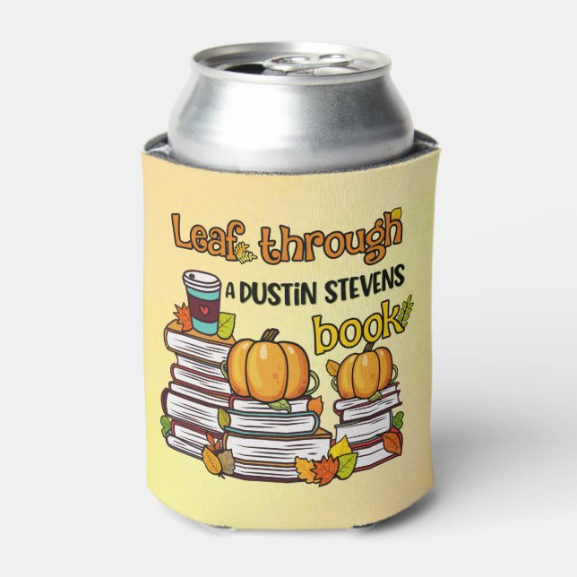 Leaf Through A Dustin Stevens Book Can Cooler (Can Front)