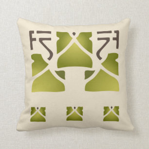 Leaf Trio Stencil Throw Pillow