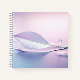 Leaf Water Drop Nature Serene Tranquil Notebook