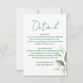 Leaf wedding DETAIL RSVP Card