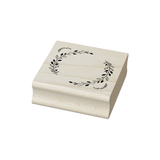 Leaf Wreath Rubber Stamp (Stamp)