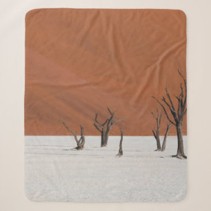LEAFLESS TREE ON WHITE SNOW COVERED GROUND DURING SHERPA BLANKET