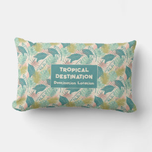 Leafs Pattern custom text Lumbar Pillow