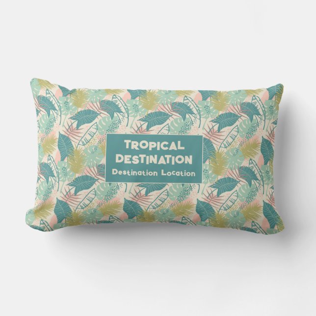Leafs Pattern custom text Lumbar Pillow (Front)